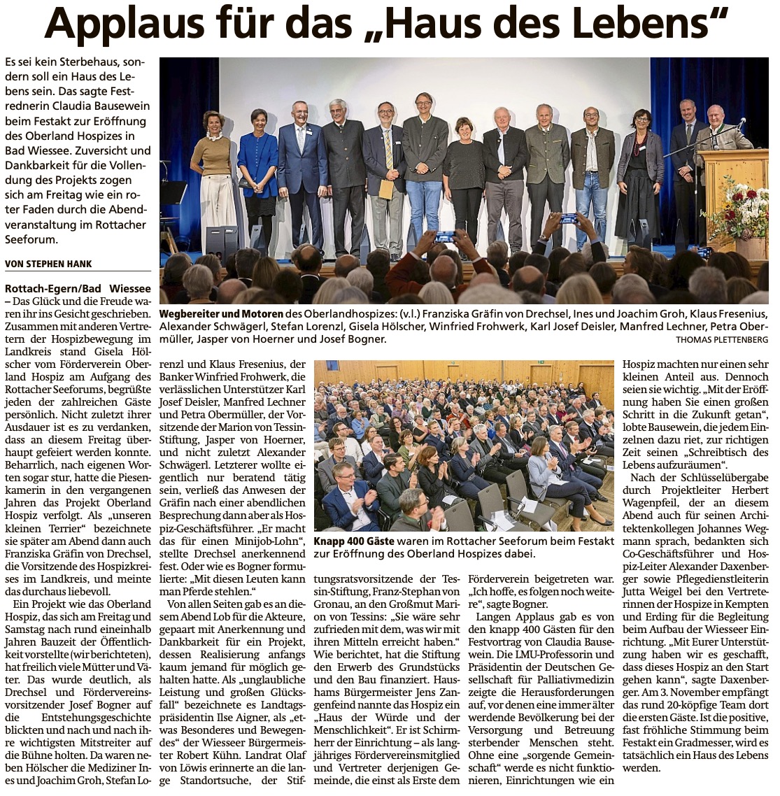 Applaus für das „Haus des Lebens“